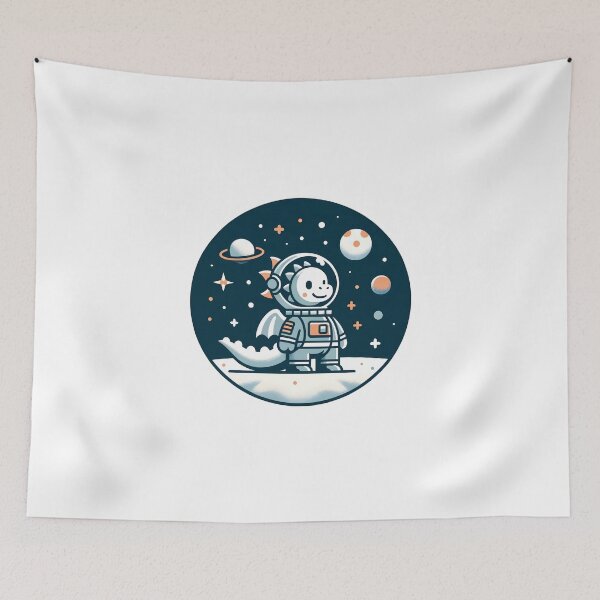 Item preview, Cute Dragon Astronaut in Space – Kawaii Cosmic Fantasy Character designed and sold by CyfroweMysli.