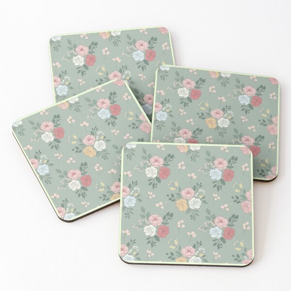 Item preview, Sage Floral Pastel Peony Rose designed and sold by Syrupulse.