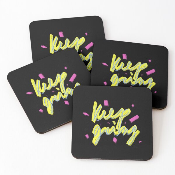 Item preview, Keep going neon yellow motivational inspirational quote black  designed and sold by Yana Mustafina | Boho Soulful Designs.