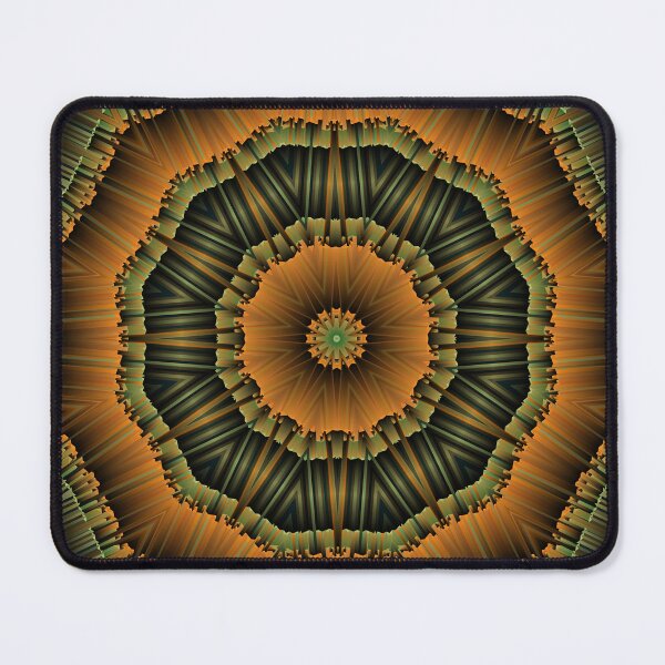 Item preview, Abstract mandala with amber center and layered geometric radial patterns designed and sold by ScreenPin.
