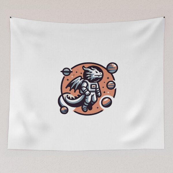 Item preview, Cosmic Dragon Astronaut – Fantasy Space Explorer Illustration designed and sold by CyfroweMysli.