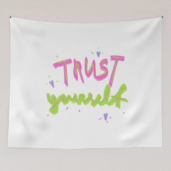 Item preview, Trust yourself neon pink green motivational inspirational quote designed and sold by Yana Mustafina | Boho Soulful Designs.