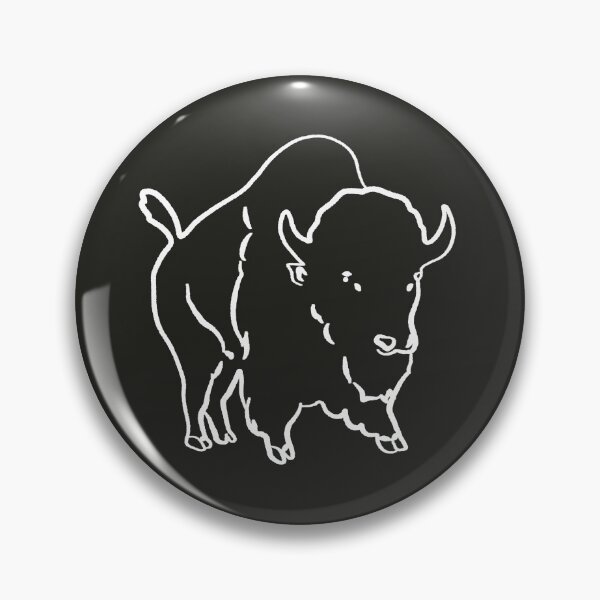 Aperçu de l'œuvre Dessin au trait de bison - Blanc créée et vendue par InlandStyle.