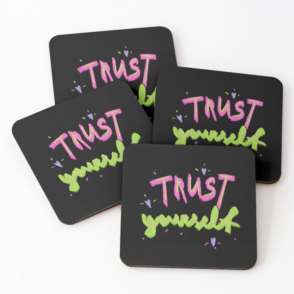 Item preview, Trust yourself neon inspirational quote black edition designed and sold by Yana Mustafina | Boho Soulful Designs.