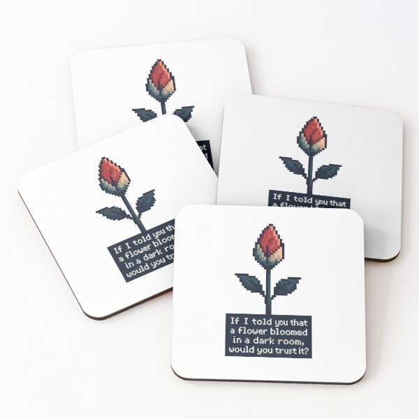 Item preview, Flower in Mid-Bloom – Kendrick Lamar Inspired Quote – “If I Told You That a Flower Bloomed in a Dark Room, Would You Trust It?” – Retro Game Pixel Style Art designed and sold by Donsean22.