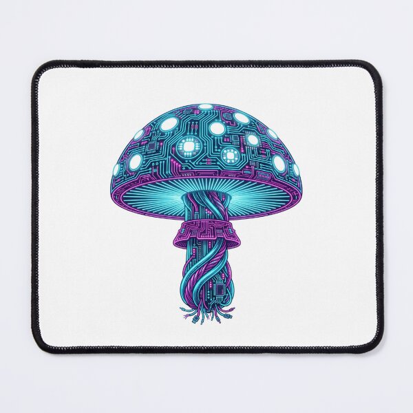Item preview, Cyberpunk Mushroom with Glowing Circuit Board Patterns designed and sold by Kvarny.