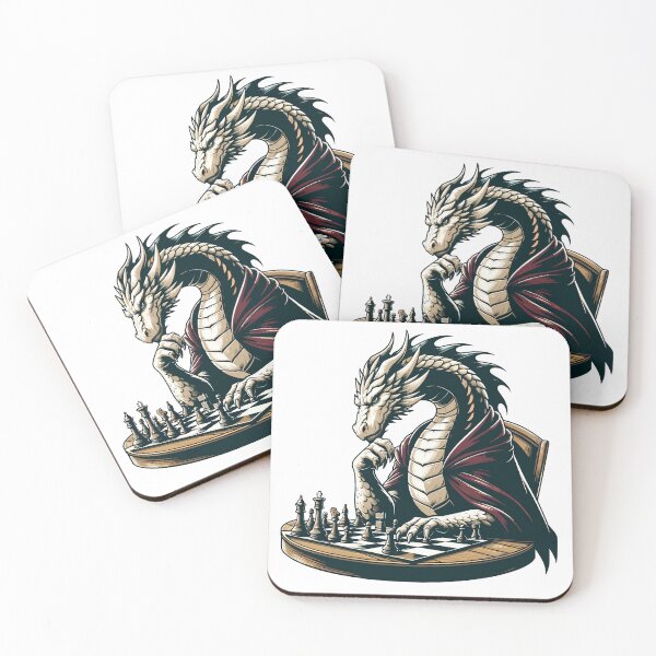 Item preview, Dragon Playing Chess – Fantasy Strategy Design for Chess Lovers designed and sold by CyfroweMysli.