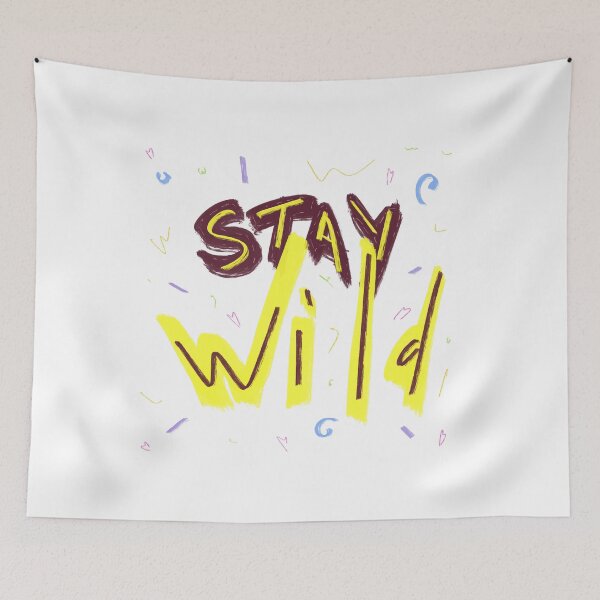Item preview, Stay wild neon motivational inspirational quote designed and sold by Yana Mustafina | Boho Soulful Designs.