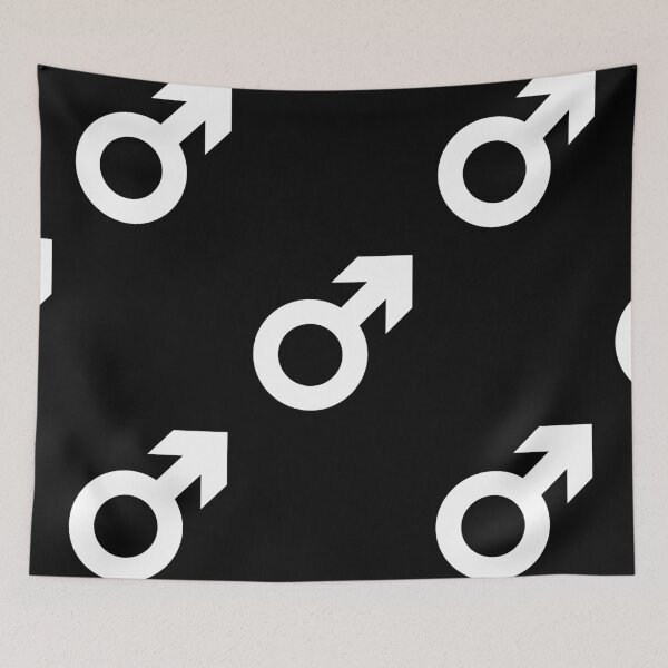 Item preview, male gender symbol black white designed and sold by Gossip Rag.