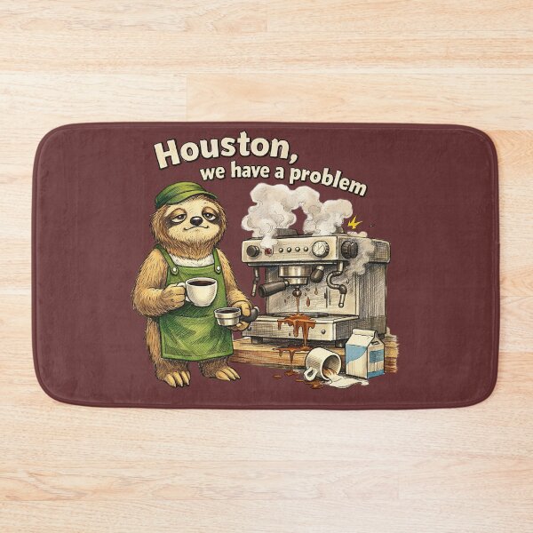 Item preview, Sloth Barista Houston We Have a Problem Sticker – Funny Coffee Animal Art designed and sold by Felixuss.