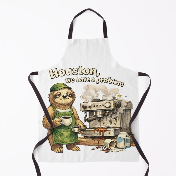 Item preview, Sloth Barista Houston We Have a Problem Sticker – Funny Coffee Animal Art designed and sold by Felixuss.