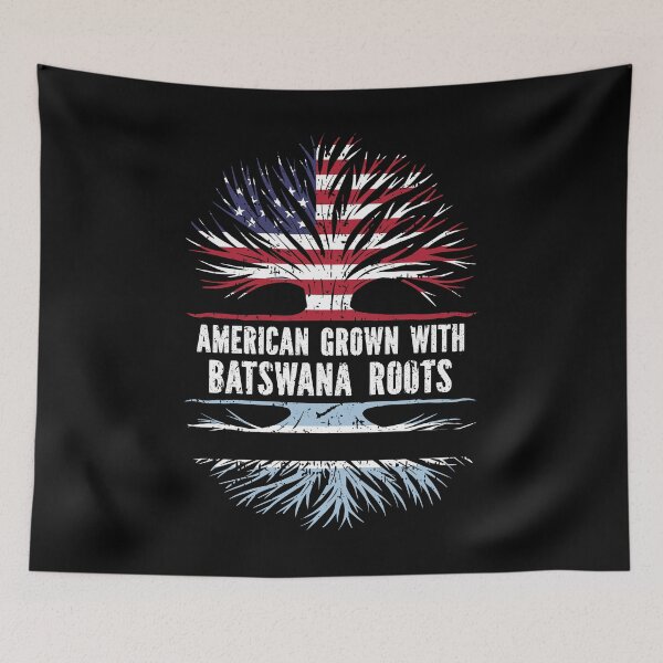 Item preview, American Grown with Batswana Roots USA Flag designed and sold by CosmoKitsch.
