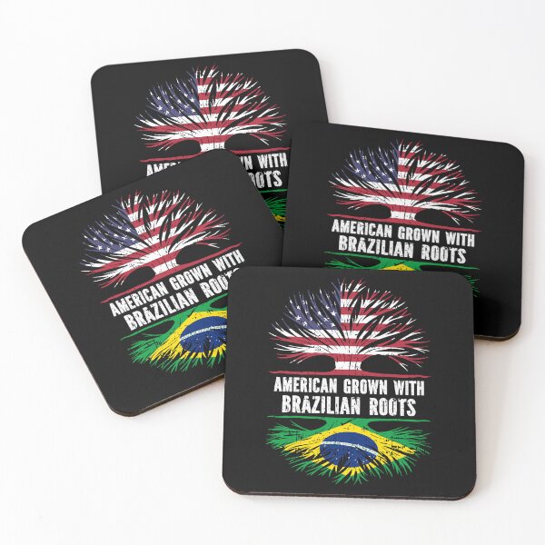Item preview, American Grown with Brazilian Roots USA Flag designed and sold by CosmoKitsch.