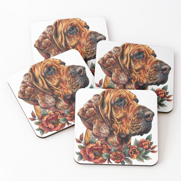 Item preview, Bloodhound with flowers designed and sold by MendaciousMina.