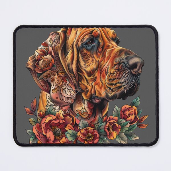 Item preview, Bloodhound with flowers designed and sold by MendaciousMina.