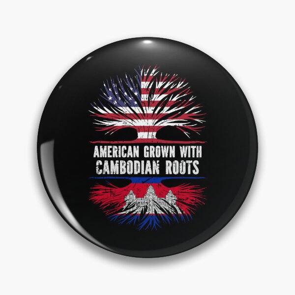 Item preview, American Grown with Cambodian Roots USA Flag designed and sold by CosmoKitsch.