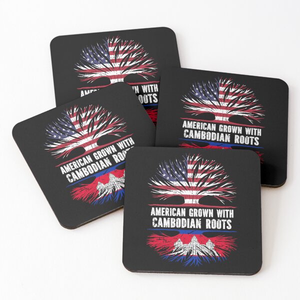 Item preview, American Grown with Cambodian Roots USA Flag designed and sold by CosmoKitsch.