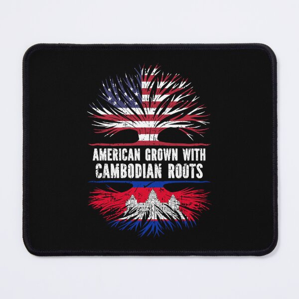 Item preview, American Grown with Cambodian Roots USA Flag designed and sold by CosmoKitsch.