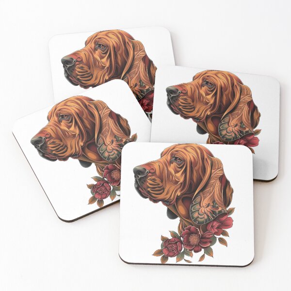 Item preview, Bloodhound with flowers designed and sold by MendaciousMina.