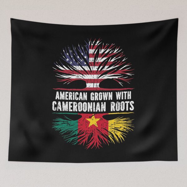 Item preview, American Grown with Cameroonian Roots USA Flag designed and sold by CosmoKitsch.
