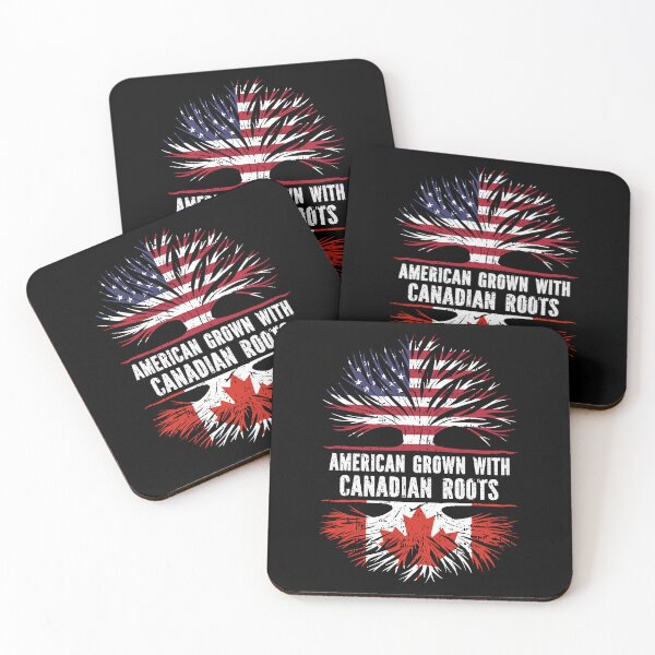 Item preview, American Grown with Canadian Roots USA Flag designed and sold by CosmoKitsch.