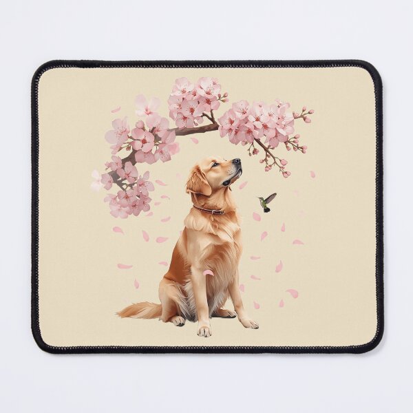 Item preview, Golden Retriever Birdwatching Sakura Circle – Cherry Blossom Dog Aesthetic Design designed and sold by Willow & Ink.