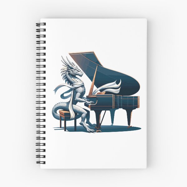 Item preview, Dragon Playing Piano – Elegant Fantasy Musician Design designed and sold by CyfroweMysli.
