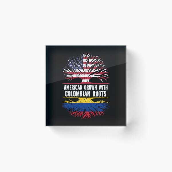 Item preview, American Grown with Colombian Roots USA Flag designed and sold by CosmoKitsch.