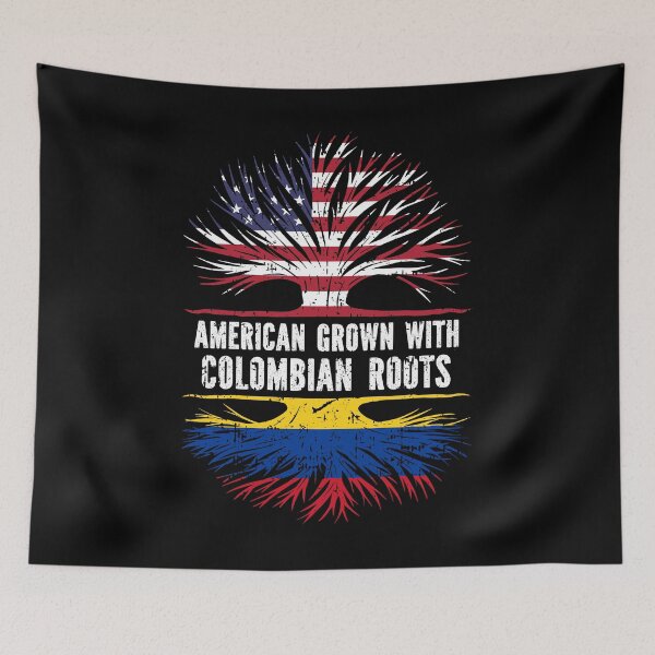Item preview, American Grown with Colombian Roots USA Flag designed and sold by CosmoKitsch.