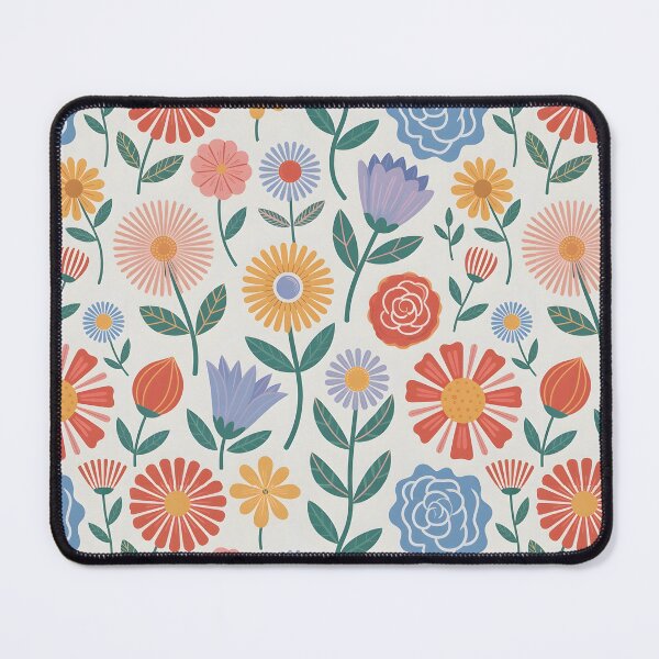 Item preview, Multi colored flower seamless pattern, on a beige background designed and sold by LeedsArtStudio.