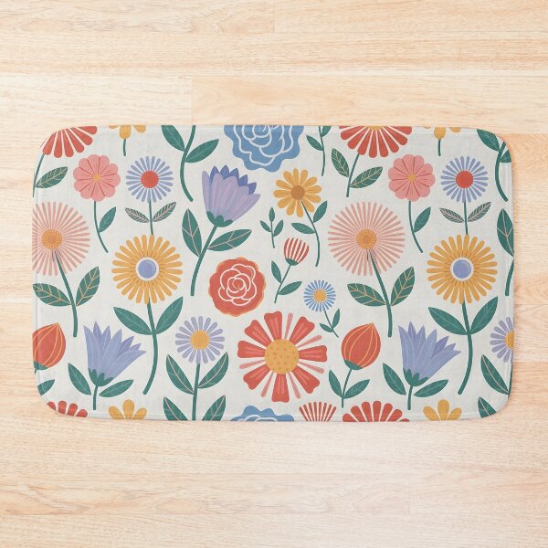 Item preview, Multi colored flower seamless pattern, on a beige background designed and sold by LeedsArtStudio.