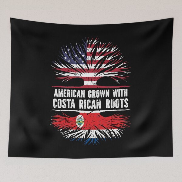Item preview, American Grown with Costa Rican Roots USA Flag designed and sold by CosmoKitsch.