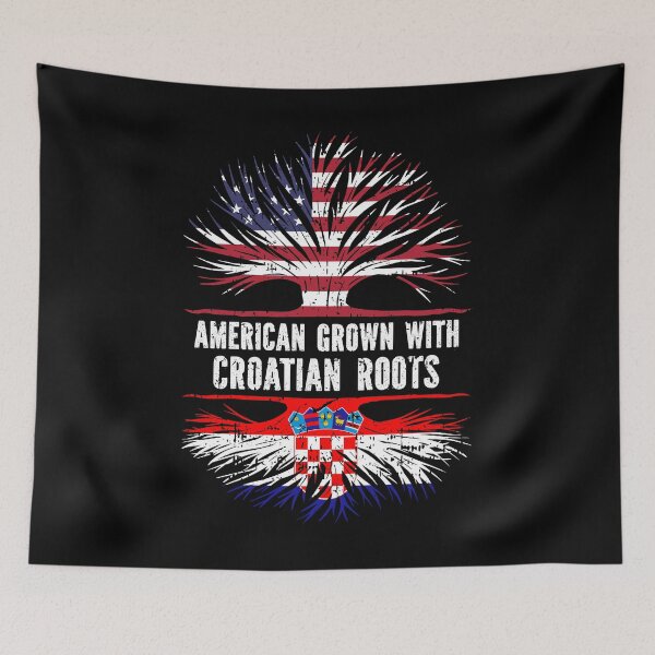 Item preview, American Grown with Croatian Roots USA Flag designed and sold by CosmoKitsch.