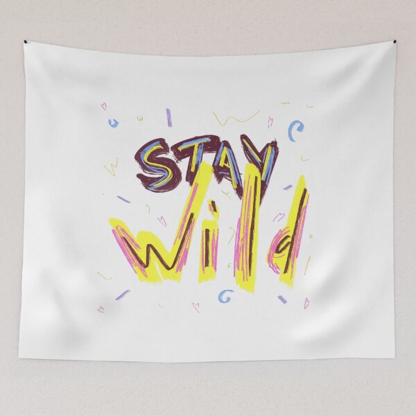 Item preview, Stay wild neon motivational inspirational quote N2 designed and sold by Yana Mustafina | Boho Soulful Designs.