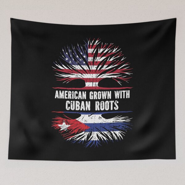 Item preview, American Grown with Cuban Roots USA Flag designed and sold by CosmoKitsch.