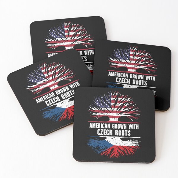 Item preview, American Grown with Czech Roots USA Flag designed and sold by CosmoKitsch.