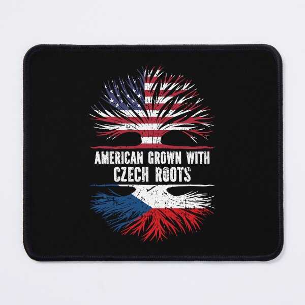 Item preview, American Grown with Czech Roots USA Flag designed and sold by CosmoKitsch.