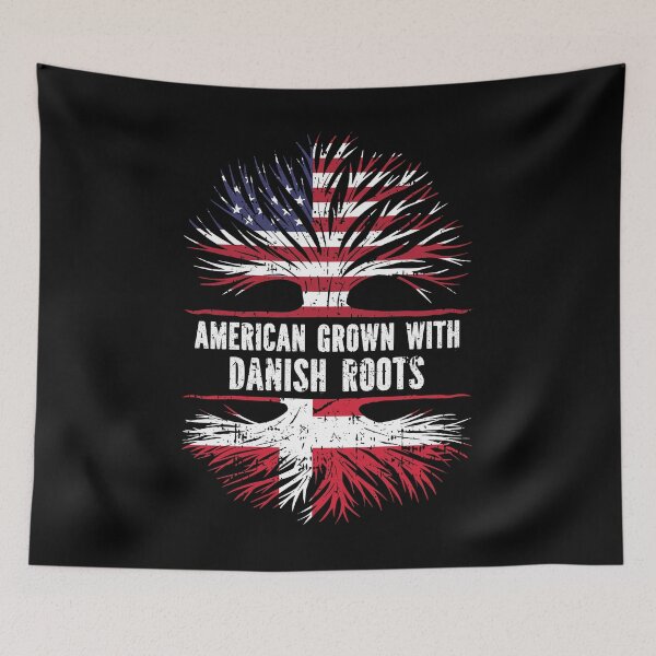 Item preview, American Grown with Danish Roots USA Flag designed and sold by CosmoKitsch.