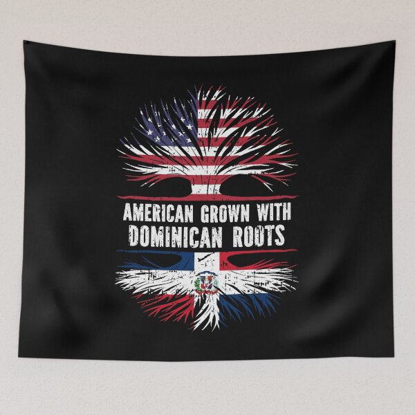 Item preview, American Grown with Dominican Roots USA Flag designed and sold by CosmoKitsch.