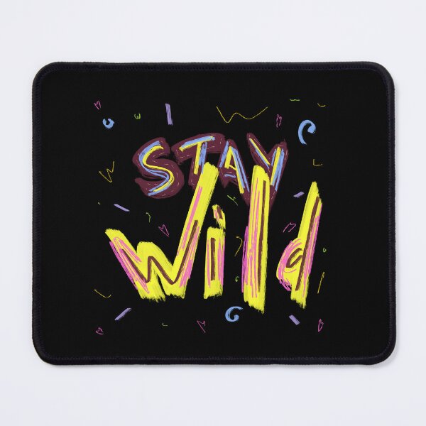 Item preview, Stay wild neon motivational inspirational quote black N2 designed and sold by Yana Mustafina | Boho Soulful Designs.