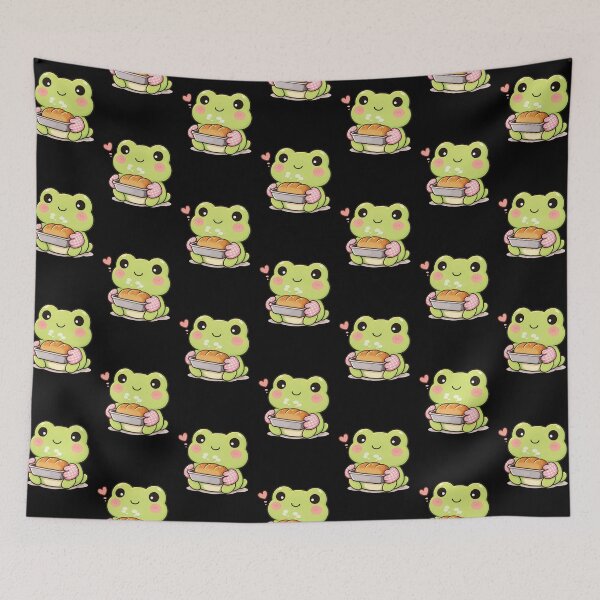 Item preview, Cute frog baking bread designed and sold by franky-and-art.
