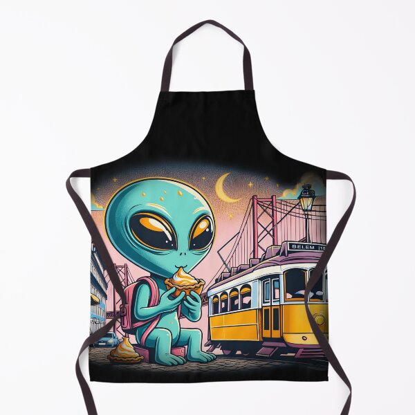 Item preview, Cute Tourist Alien Eating a Pastel de Belém in Lisbon designed and sold by Creative Universe ©.