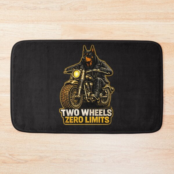 Item preview, Doberman Biker Two Wheels Zero Limits – Motorcycle Dog Print Design designed and sold by PixelsPaws.