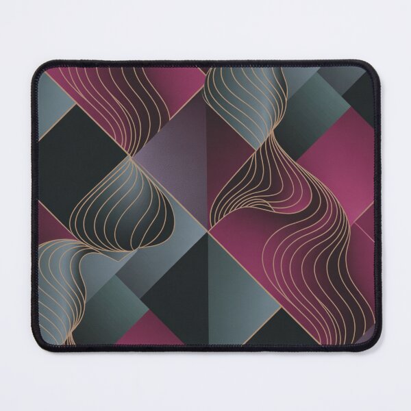 Item preview, Geometric Grey Blue Black Argyle Pattern Burgundy Wave designed and sold by LEILA ART SPACE.
