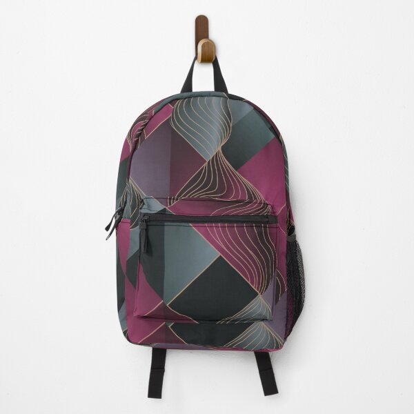 Item preview, Geometric Grey Blue Black Argyle Pattern Burgundy Wave designed and sold by LEILA ART SPACE.