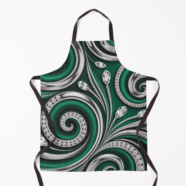 Item preview, Trendy Elegant Abstract Teal Green Silver Swirl Pattern designed and sold by LEILA ART SPACE.