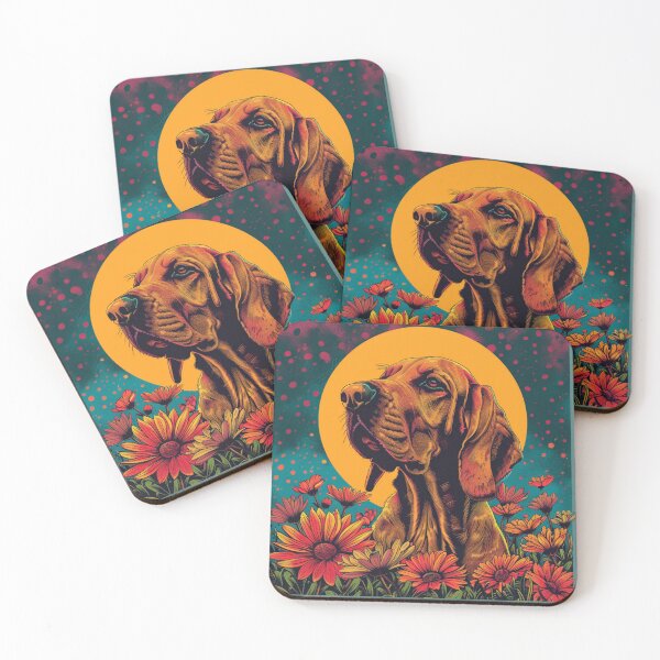 Item preview, Colorful Bloodhound with flowers designed and sold by MendaciousMina.