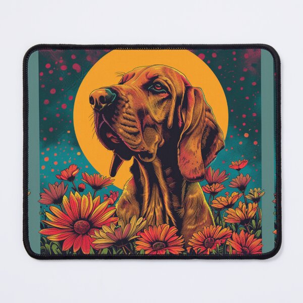 Item preview, Colorful Bloodhound with flowers designed and sold by MendaciousMina.