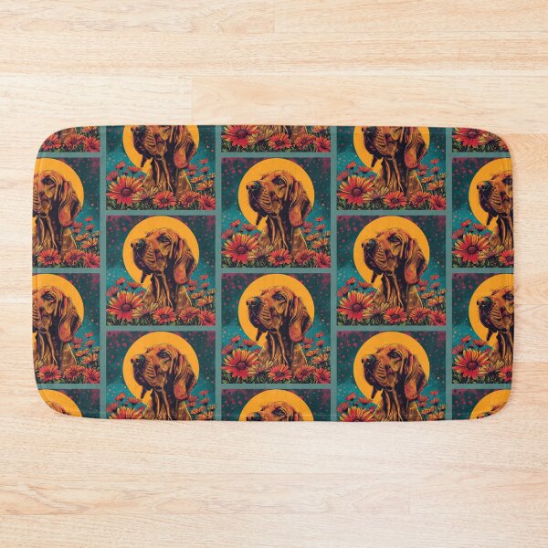 Item preview, Colorful Bloodhound with flowers designed and sold by MendaciousMina.