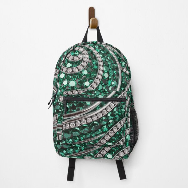 Item preview, Stylish Glam Abstract Emerald Green Swirl Pattern designed and sold by LEILA ART SPACE.